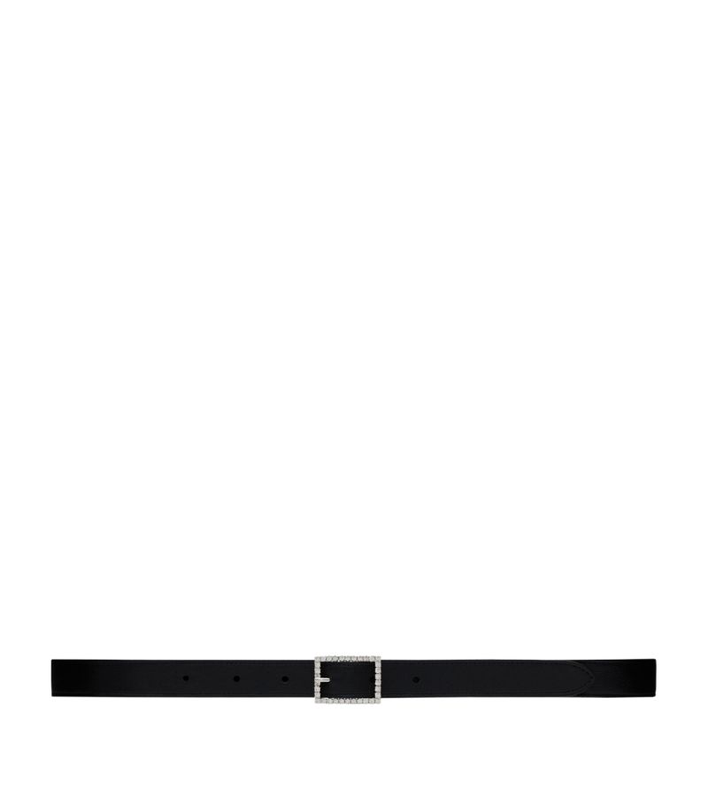 Saint Laurent Saint Laurent Leather Diamanté Belt