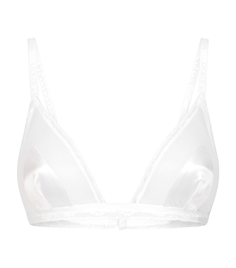 Dolce & Gabbana Dolce & Gabbana Silk-Blend Lace-Trim Bra