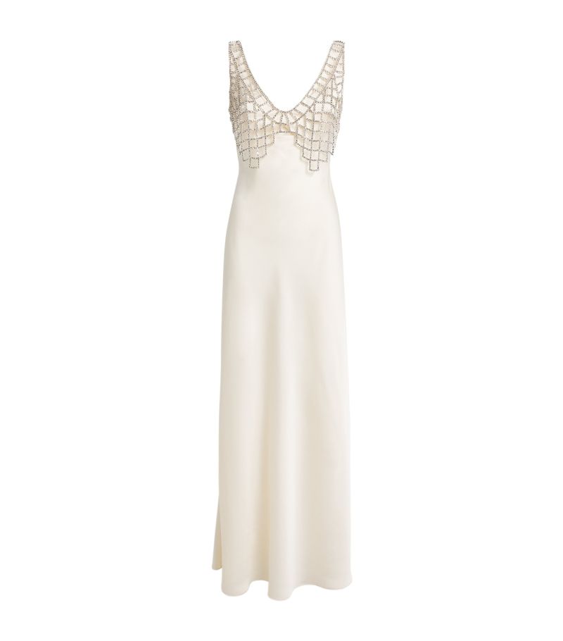 Self-Portrait Self-Portrait Diamanté-Bralette Maxi Dress