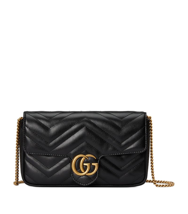 Gucci Gucci Mini Leather Gg Wallet With Chain