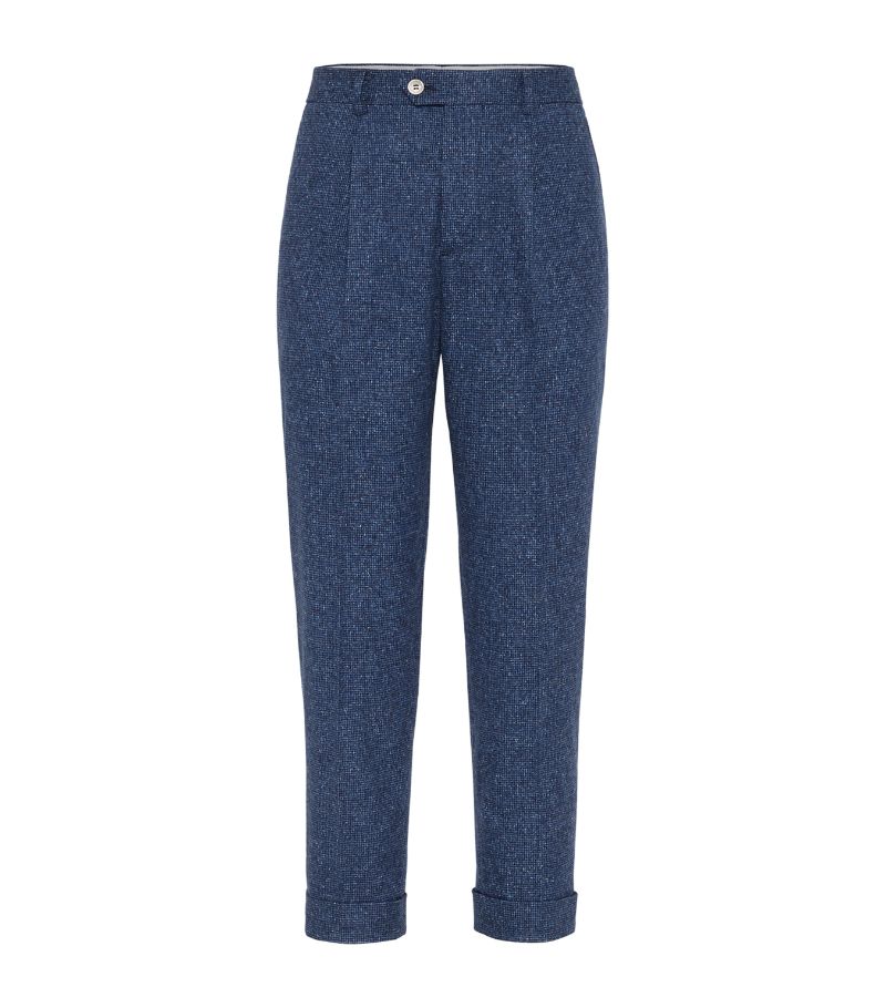 Brunello Cucinelli Brunello Cucinelli Silk-Wool-Cashmere Tapered Trousers