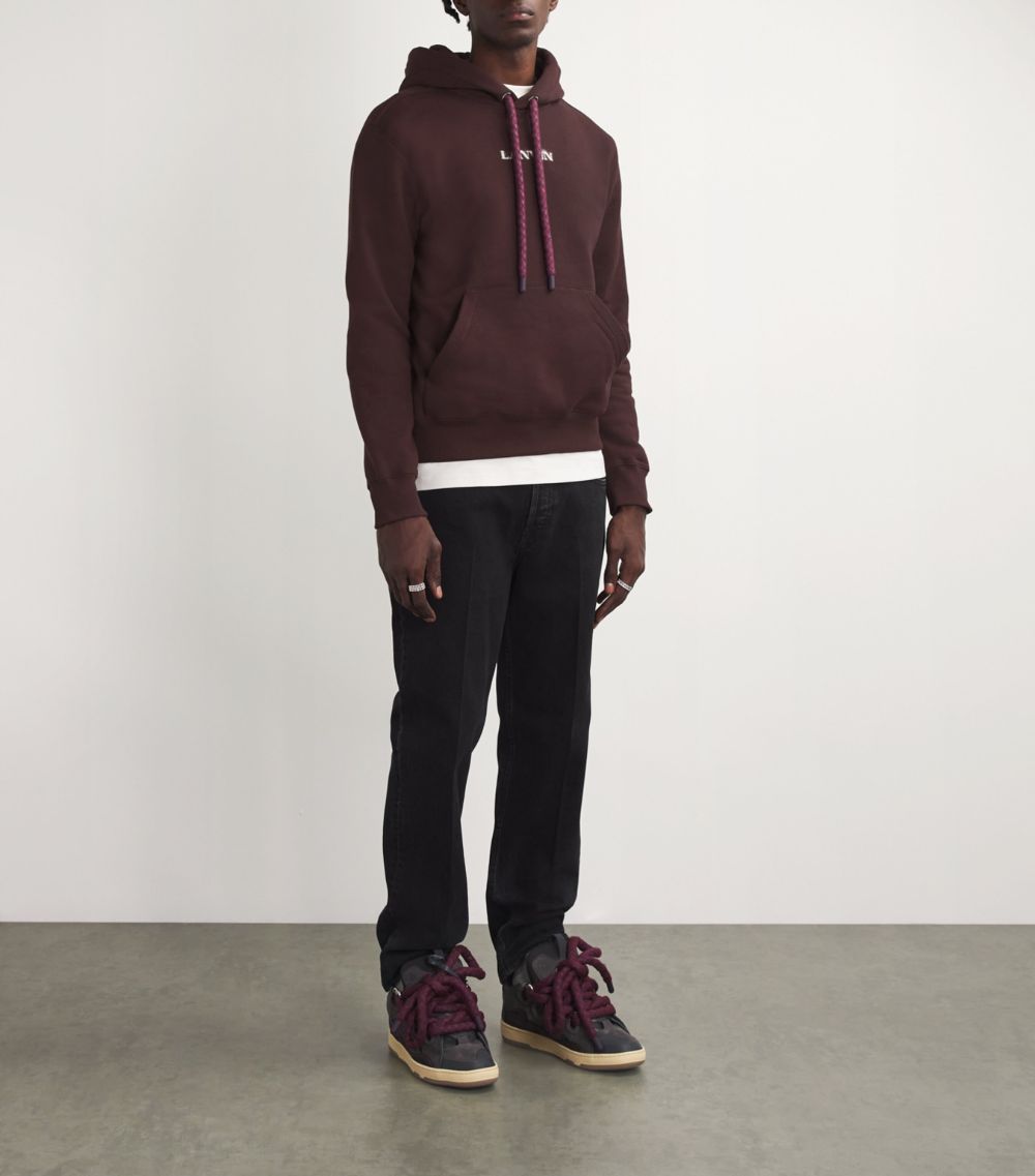 Lanvin Lanvin Cotton Logo Embroidered Hoodie