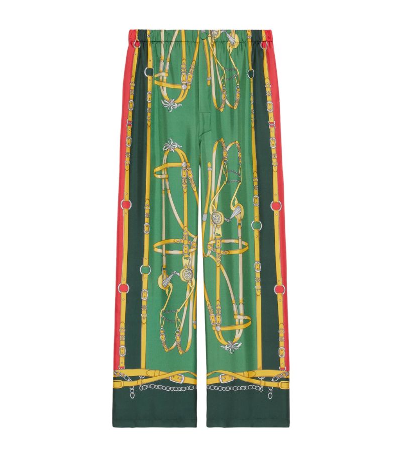 Gucci Gucci Silk Scarf-Print Trousers