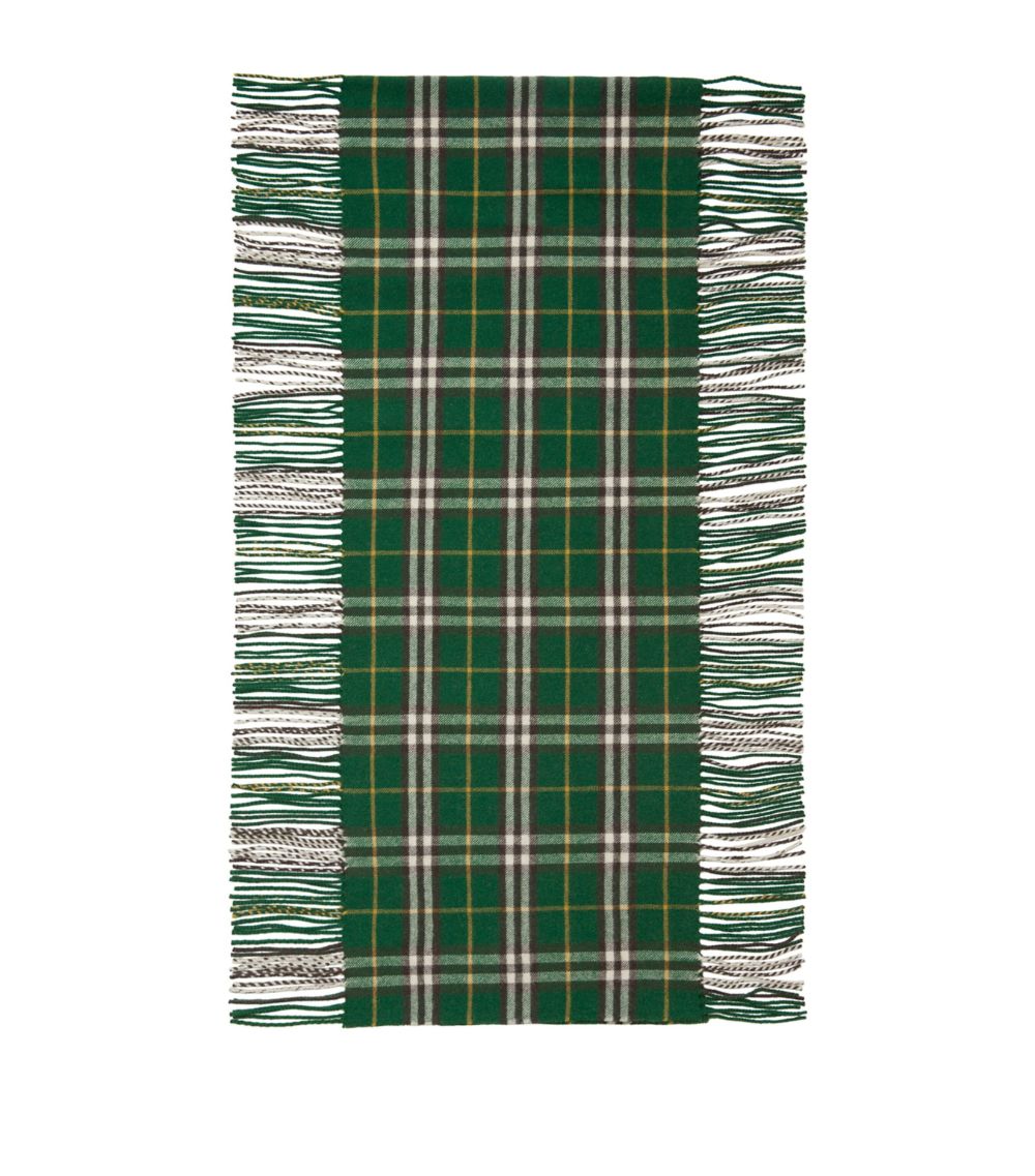 Burberry Burberry Cashmere Fringed Check Scarf