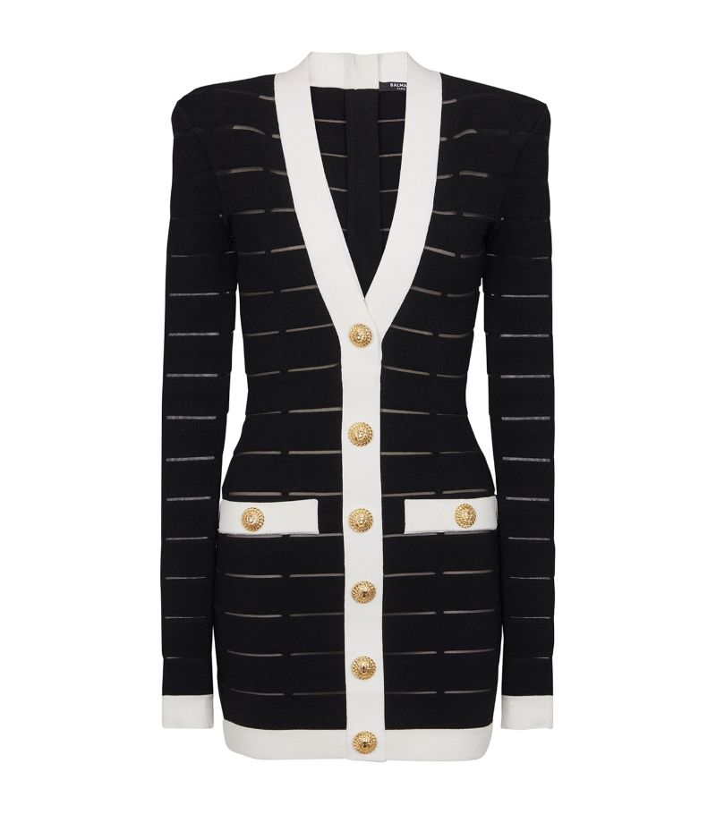 Balmain Balmain Two-Tone Knit Mini Dress