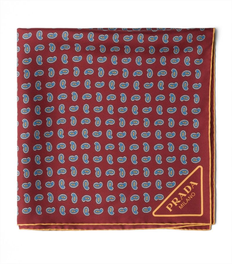 Prada Prada Silk Paisley Print Scarf