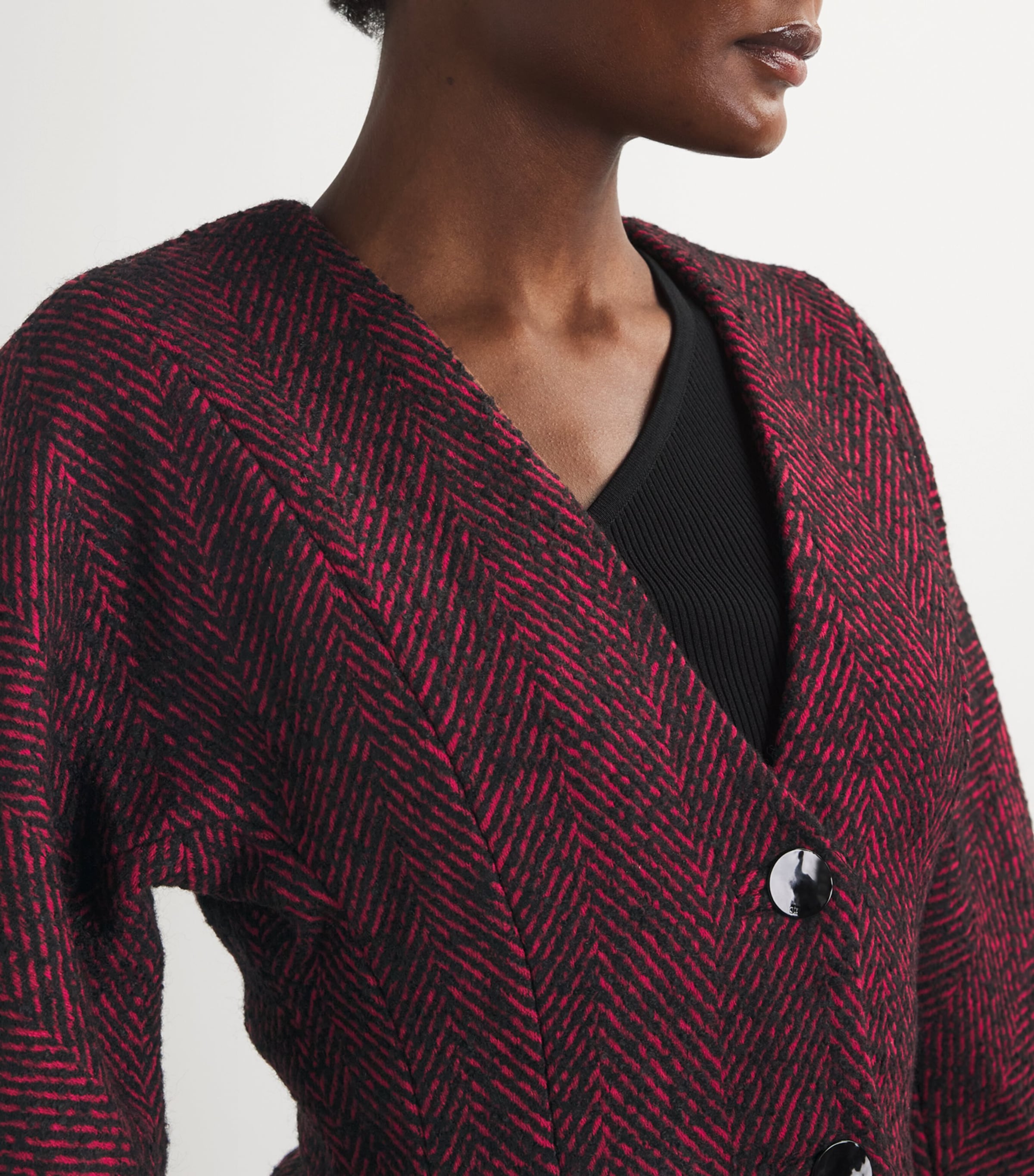 Ganni Ganni Wool-Blend Herringbone Blazer