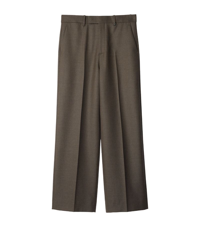 Burberry Burberry Wool Pleated Straight Trousers