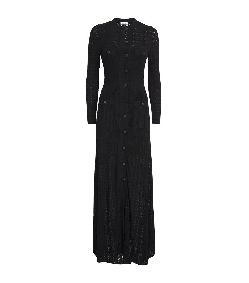  Sandro Knitted Openwork Maxi Dress