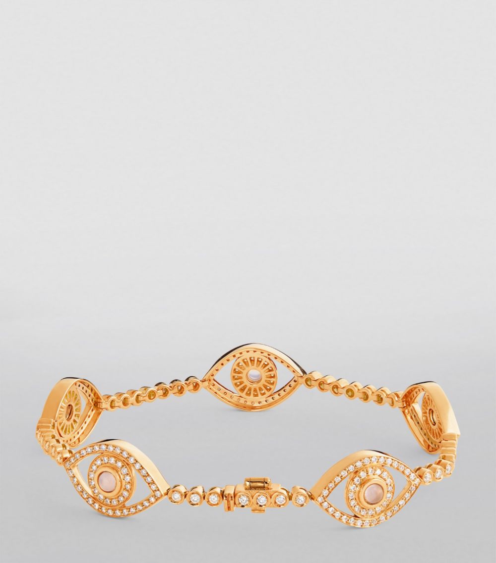 Netali Nissim Netali Nissim Yellow Gold, Diamond and Quartz Protected Bracelet