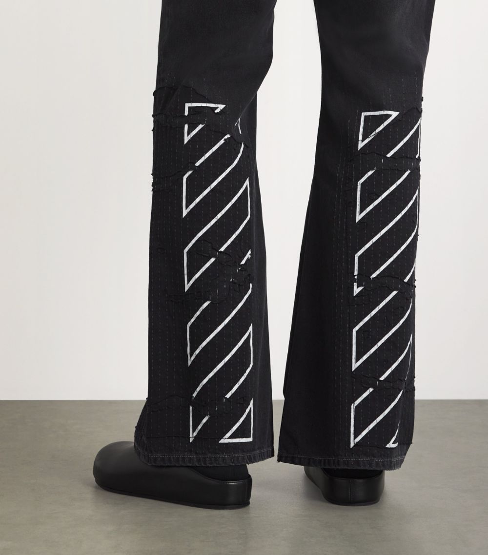 OFF-WHITE Off-White Diagonal Stripe Bootcut Jeans