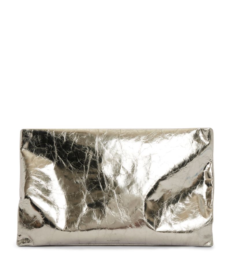 Allsaints AllSaints Leather Lamé Bettina Clutch Bag