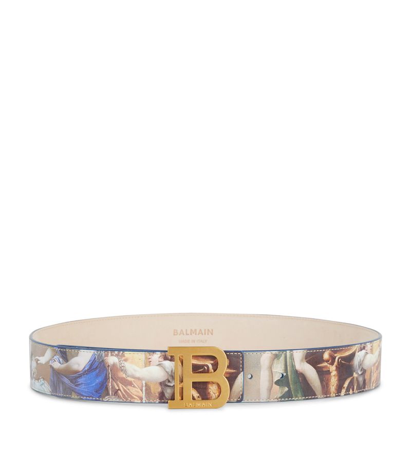 Balmain Balmain Leather Printed B-Buckle Belt