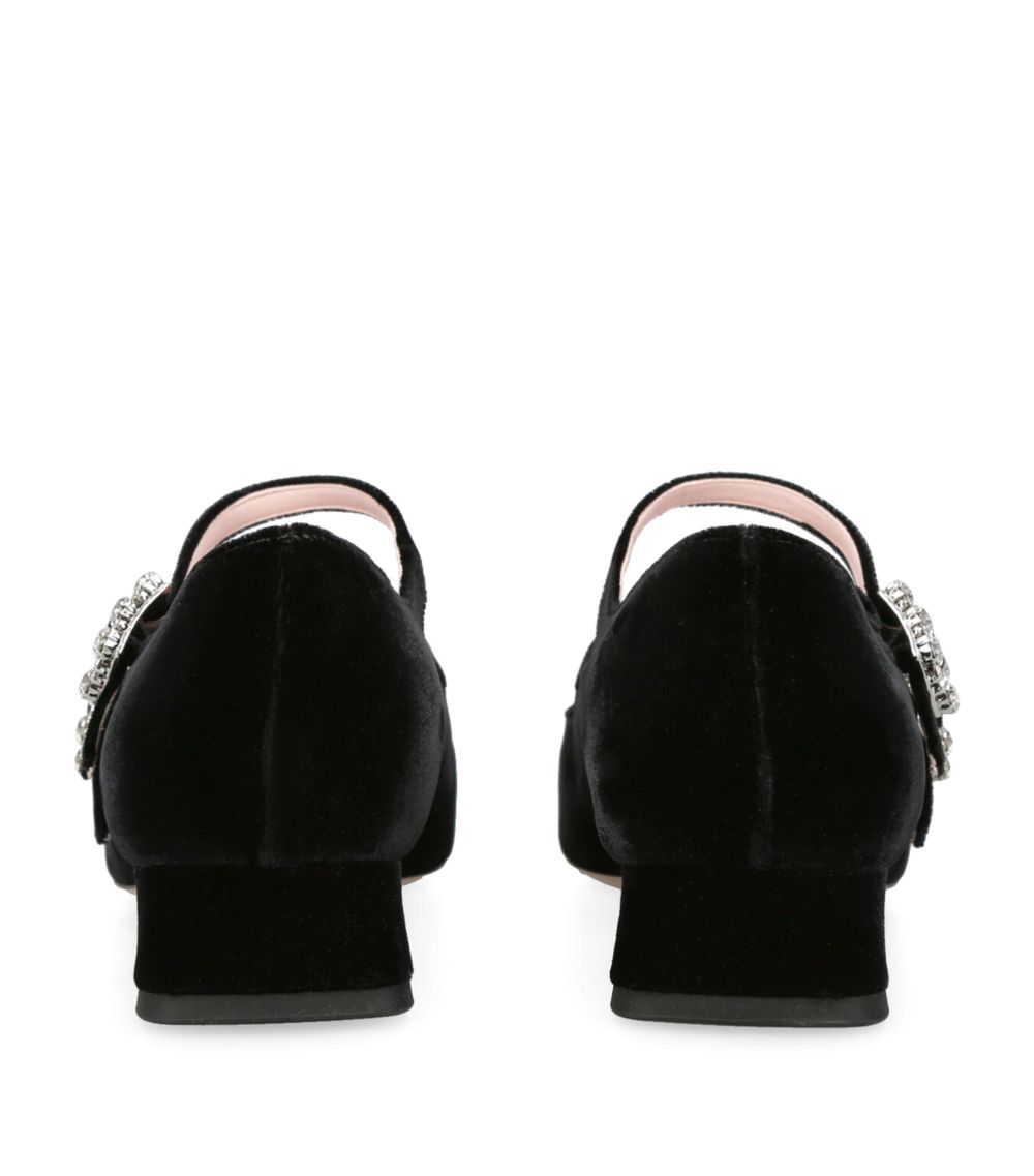 Roger Vivier Roger Vivier Velvet Très Vivier Mini Babies Ballet Flats 25