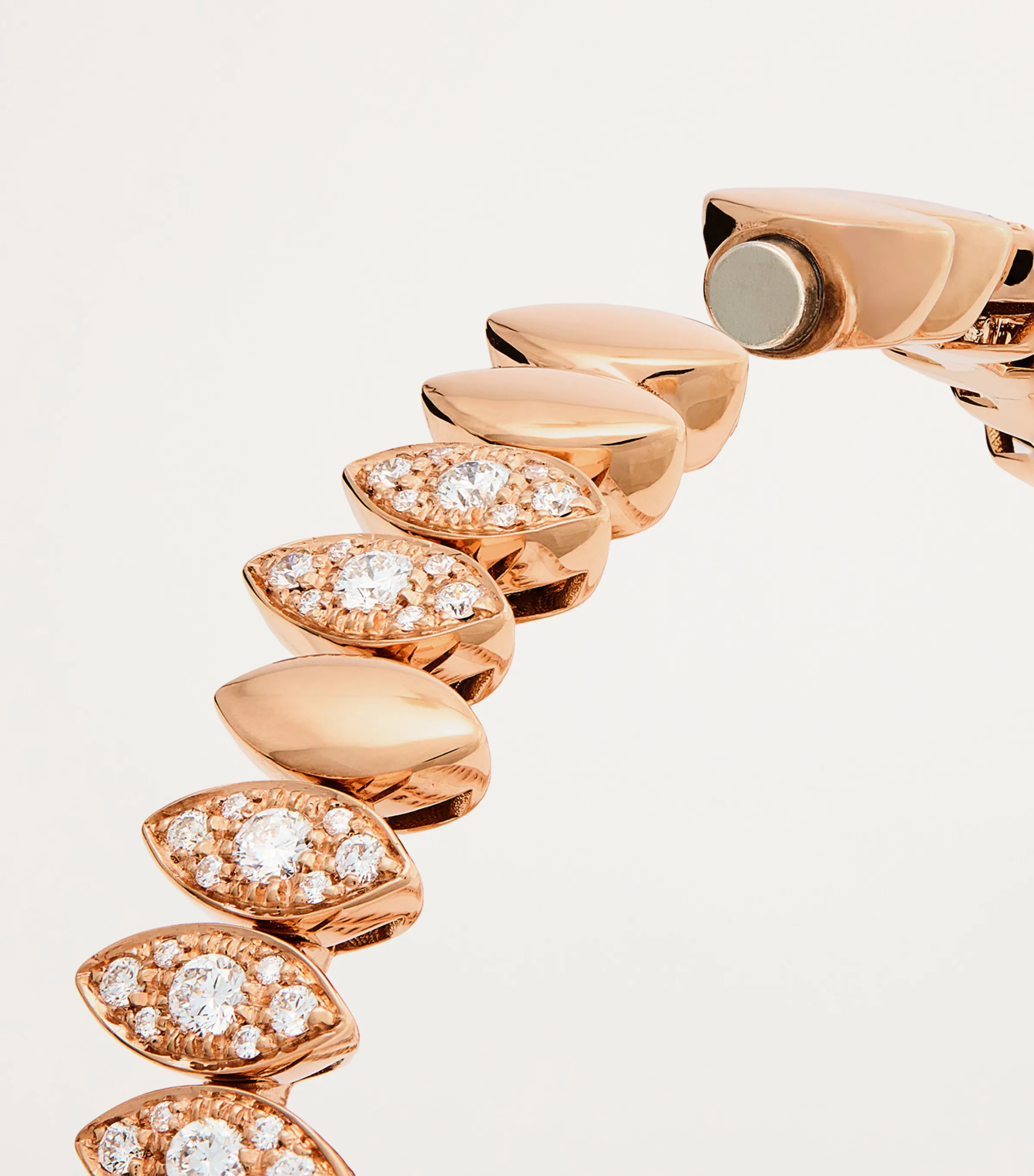 Netali Nissim Netali Nissim Rose Gold and Diamond Navette Bangle