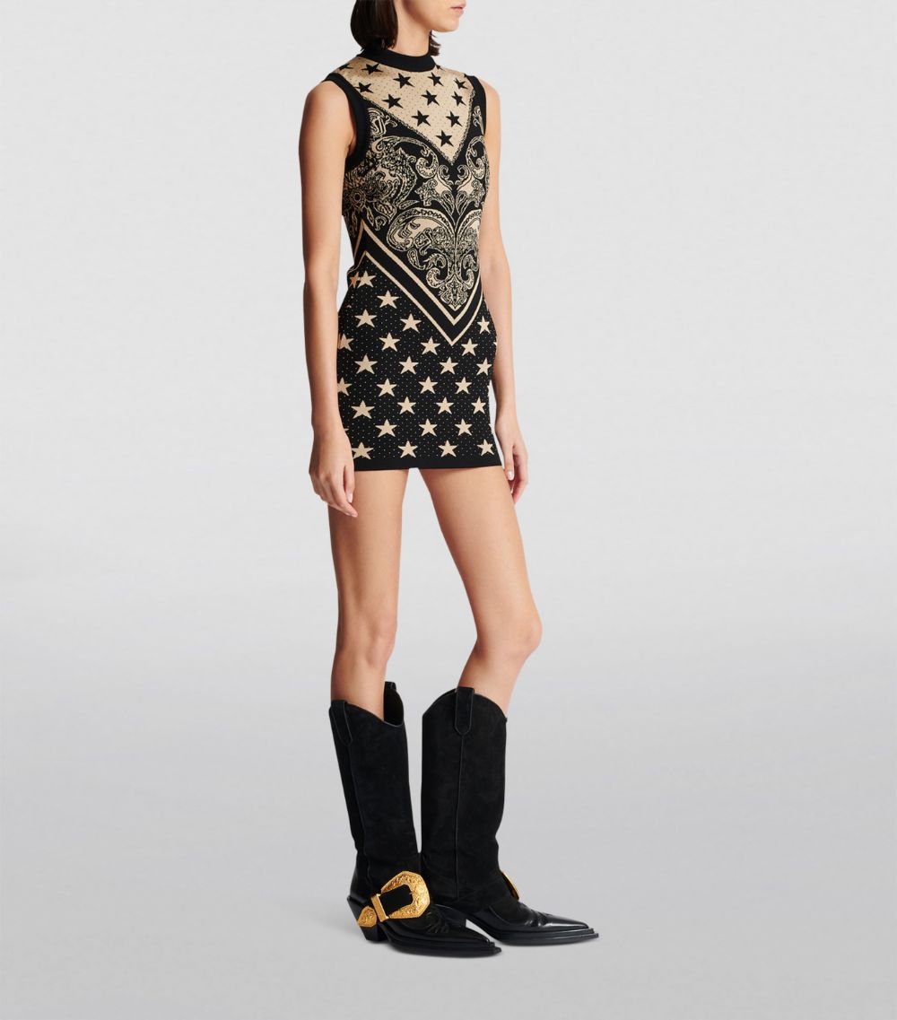 Balmain Balmain Knitted Bandana Mini Dress