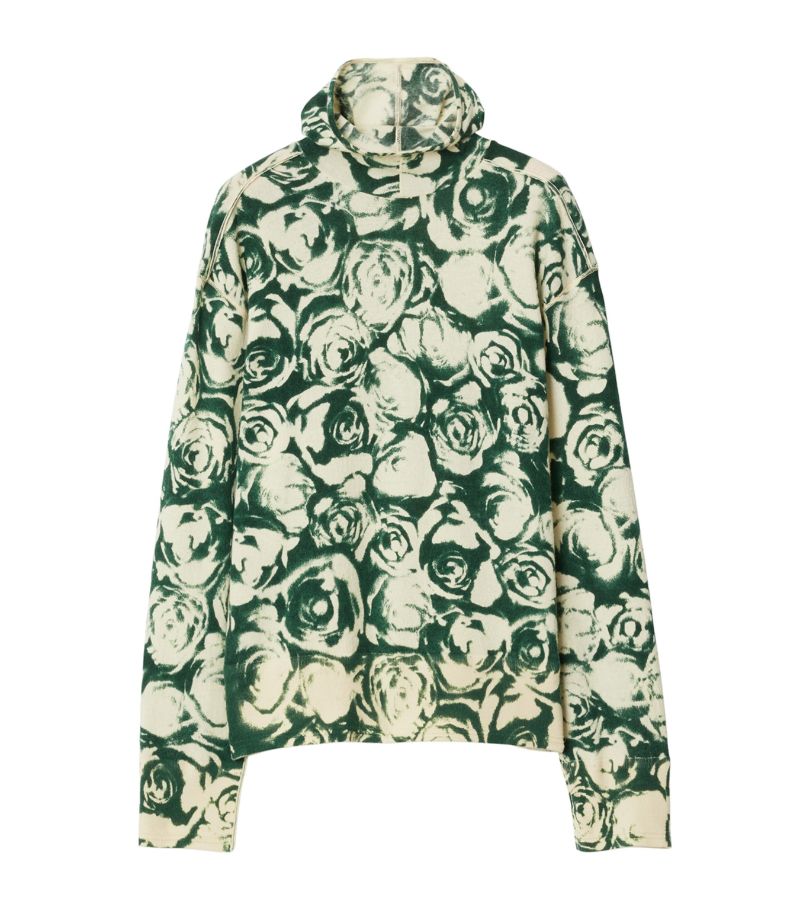 Burberry Burberry Wool Rose Print Hoodie