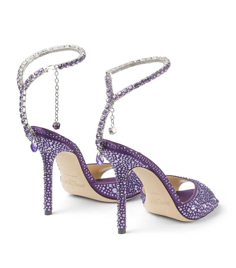 Jimmy Choo Jimmy Choo Saeda 100 Satin Crystal Sandals