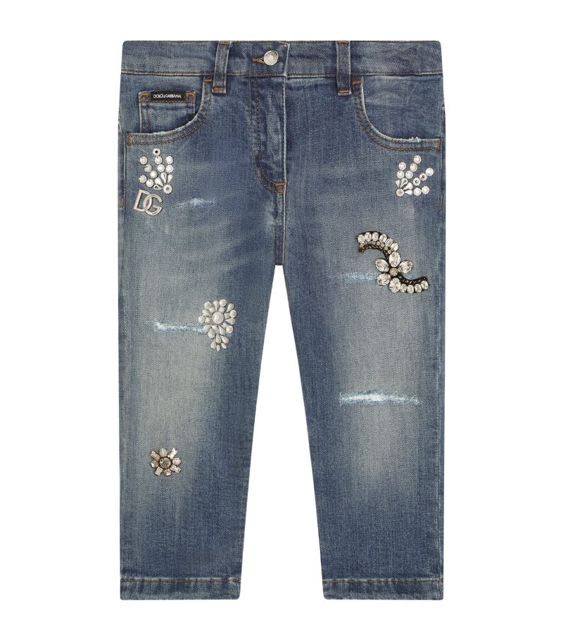 Dolce & Gabbana Dolce & Gabbana Kids Embellished Denim Jeans (8-12 Years)