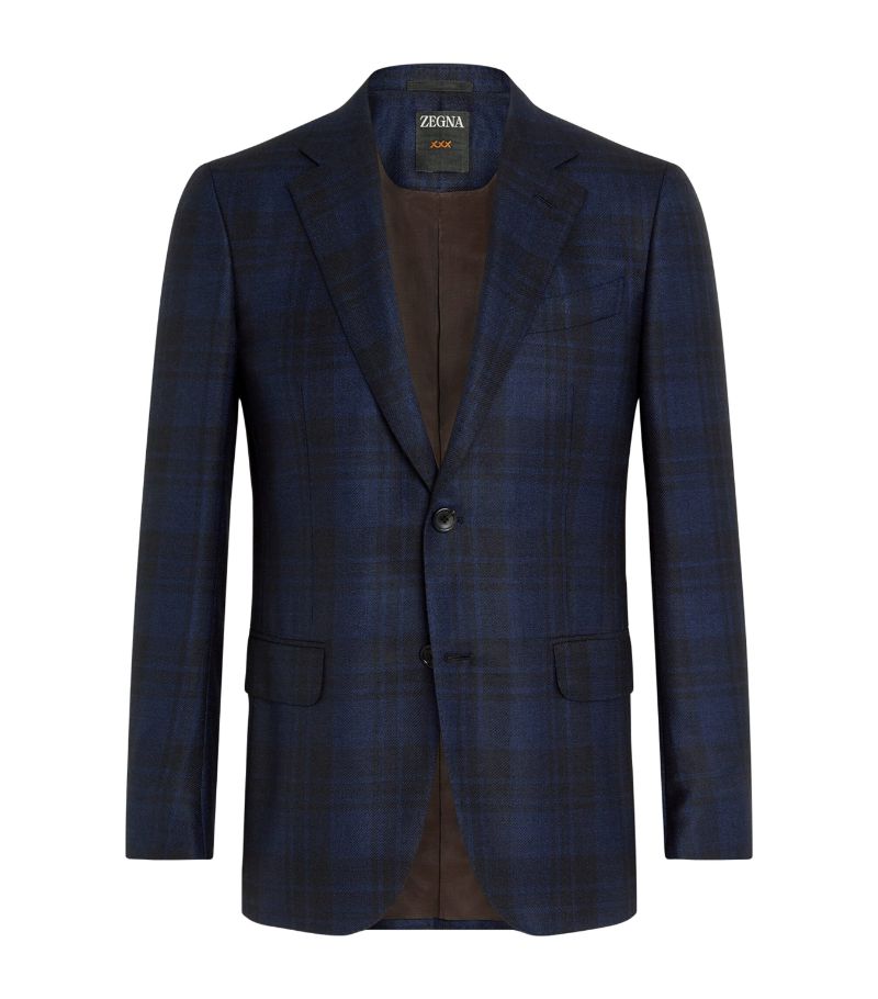 zegna Zegna Cashmere-Silk Check Jacket