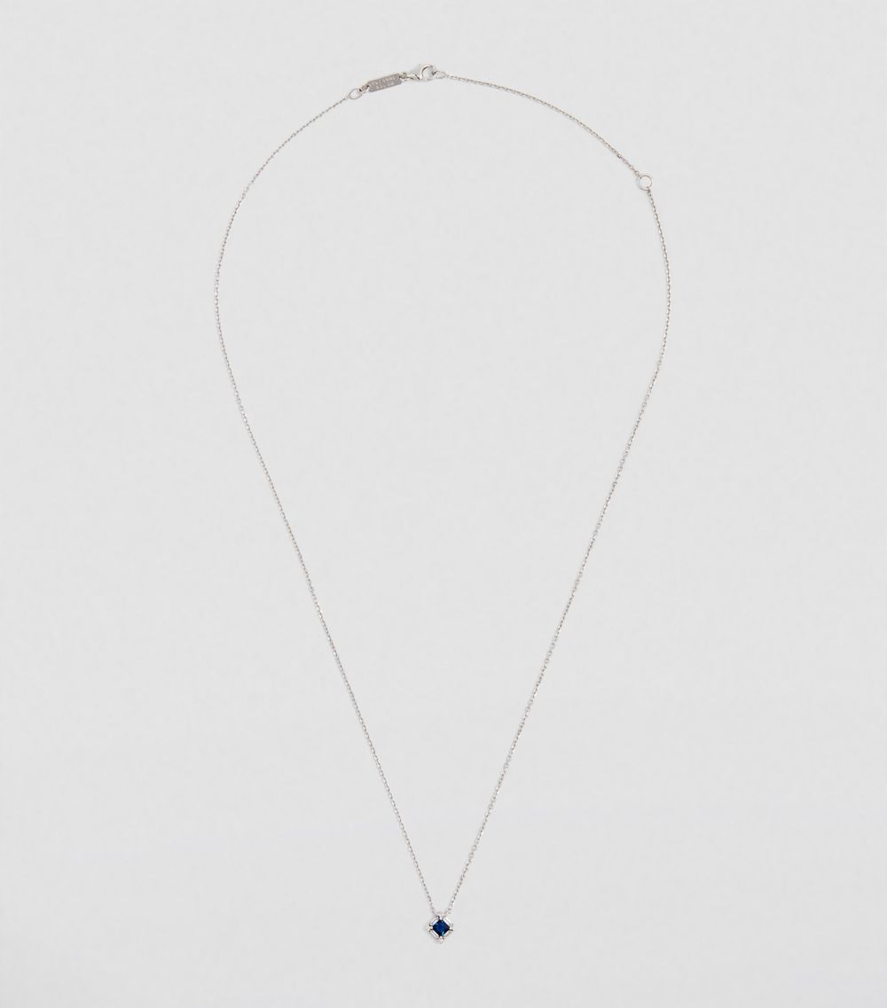 Suzanne Kalan Suzanne Kalan Mini White Gold, Sapphire And Diamond Post Necklace