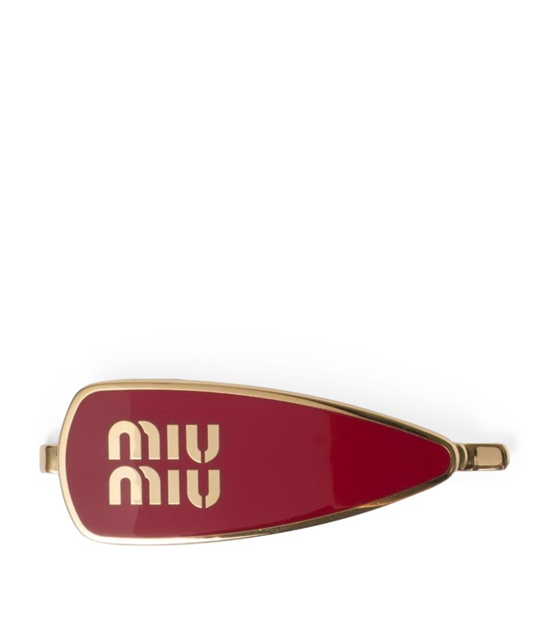 Miu Miu Miu Miu Enamel Logo Hair Clip