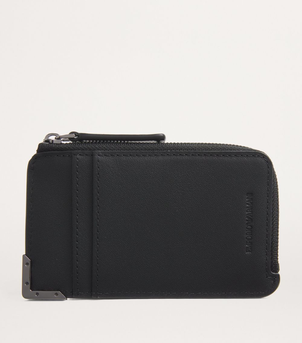 Emporio Armani Emporio Armani Leather Zip-Up Card Holder