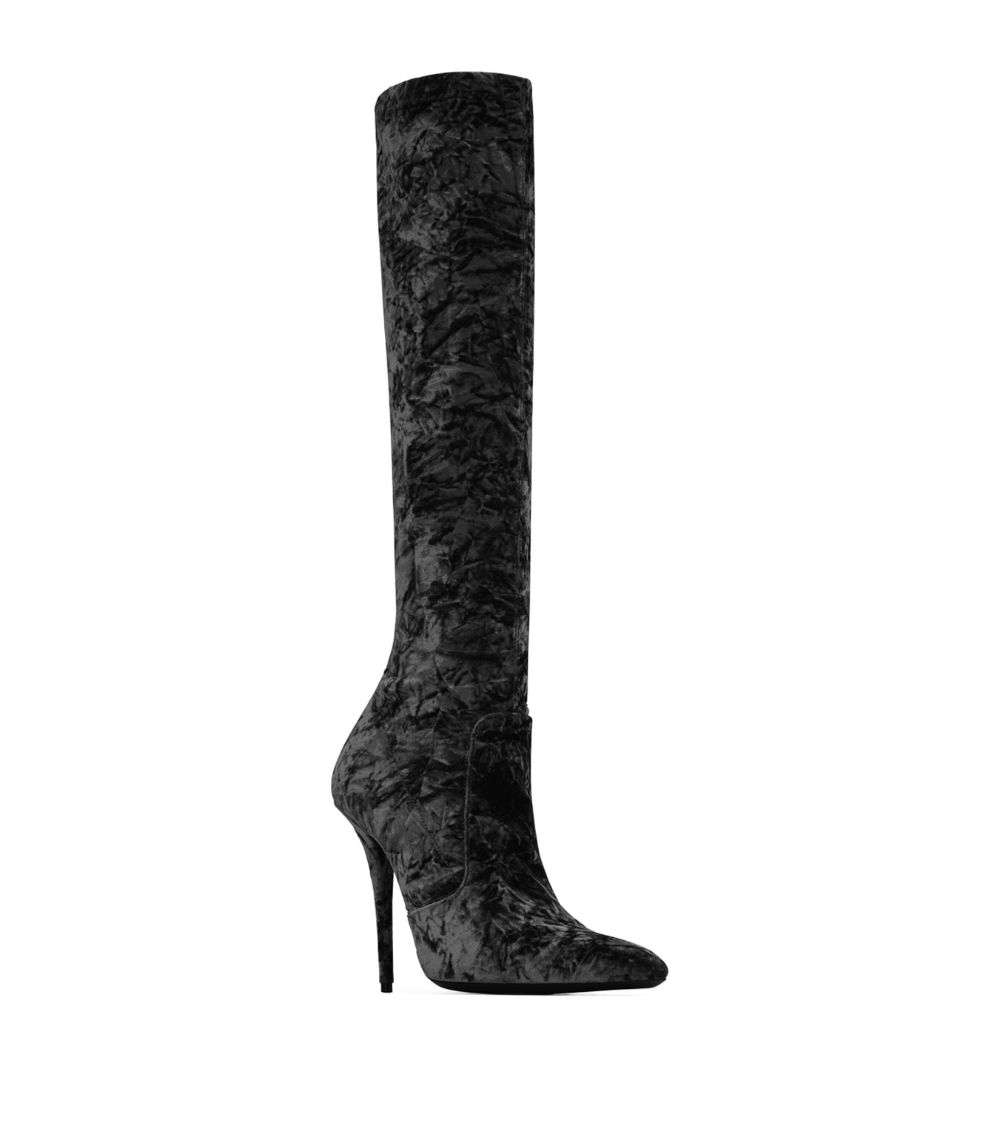 Saint Laurent Saint Laurent Velvet Talia Knee-High Boots 110