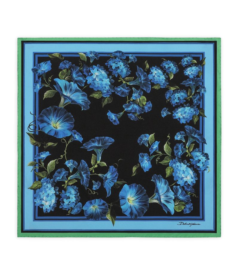 Dolce & Gabbana Dolce & Gabbana Silk Foulard Floral Print Scarf