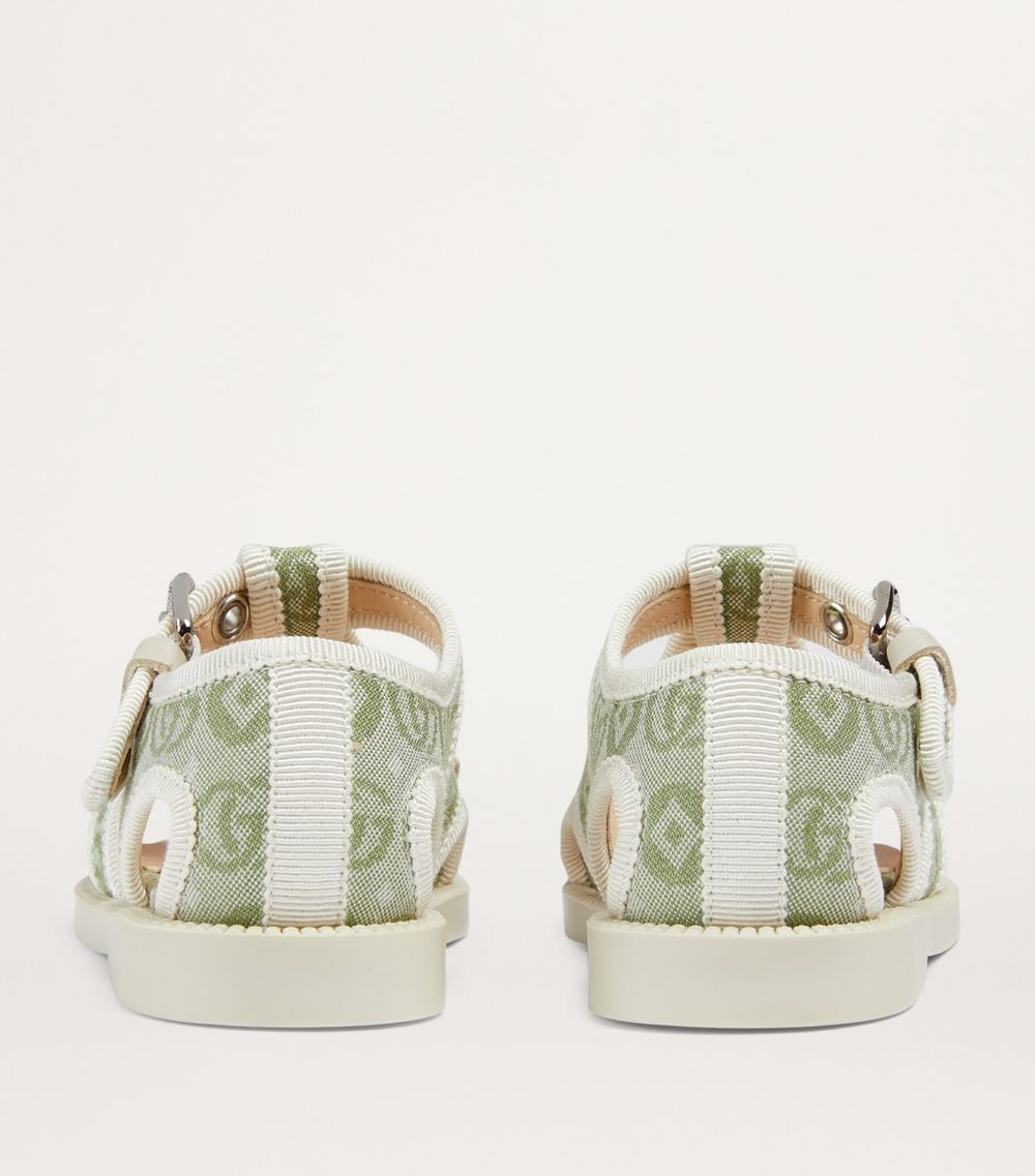 Gucci Gucci Kids Canvas Horsebit Gg Sandals