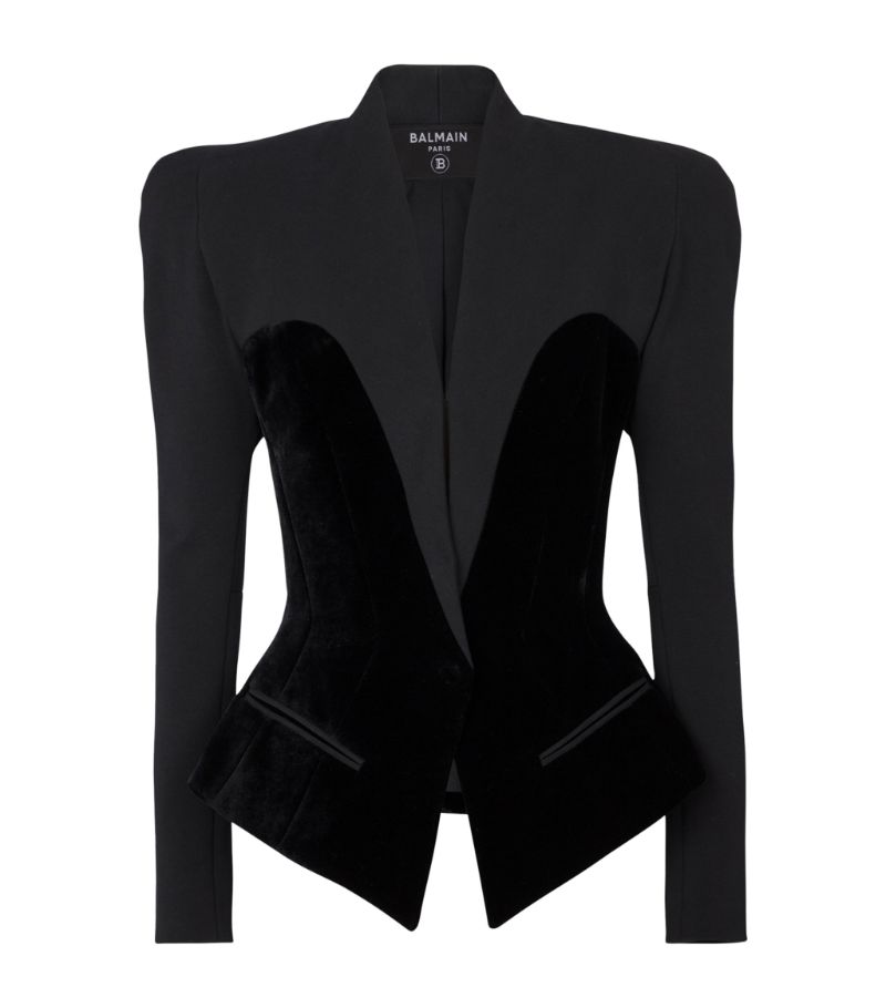 Balmain Balmain Velvet-Trim Blazer