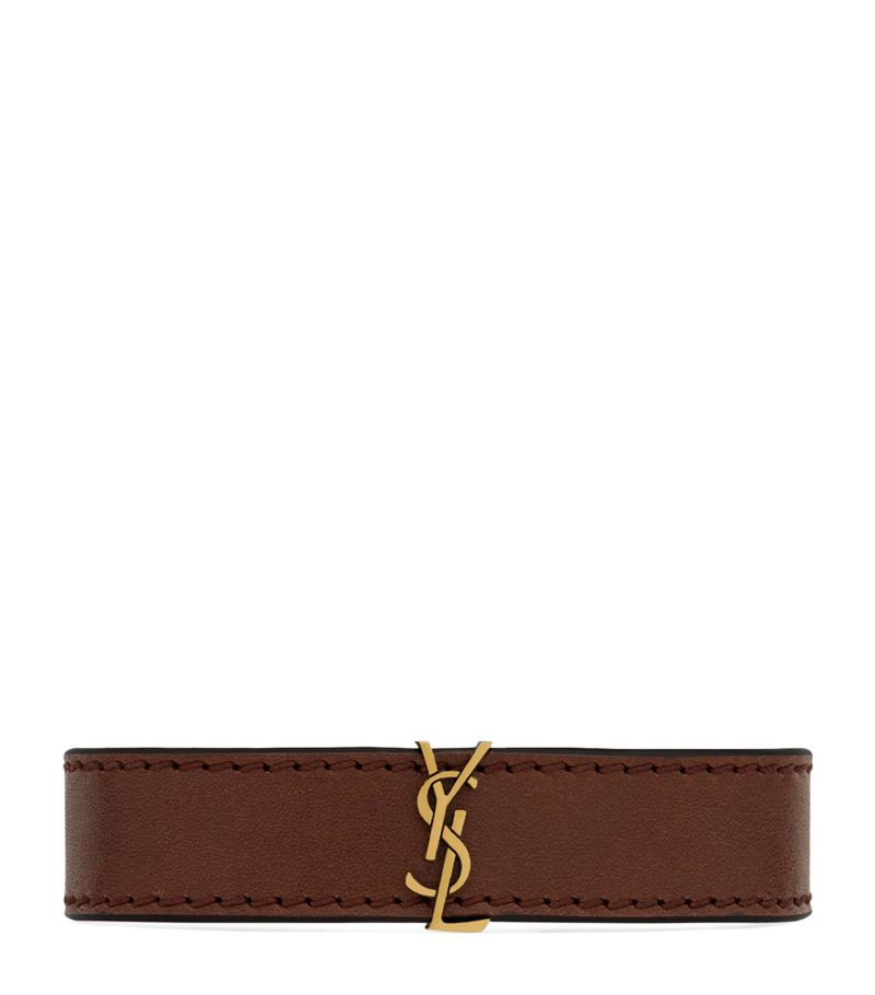 Saint Laurent Saint Laurent Leather Cassandre Bracelet