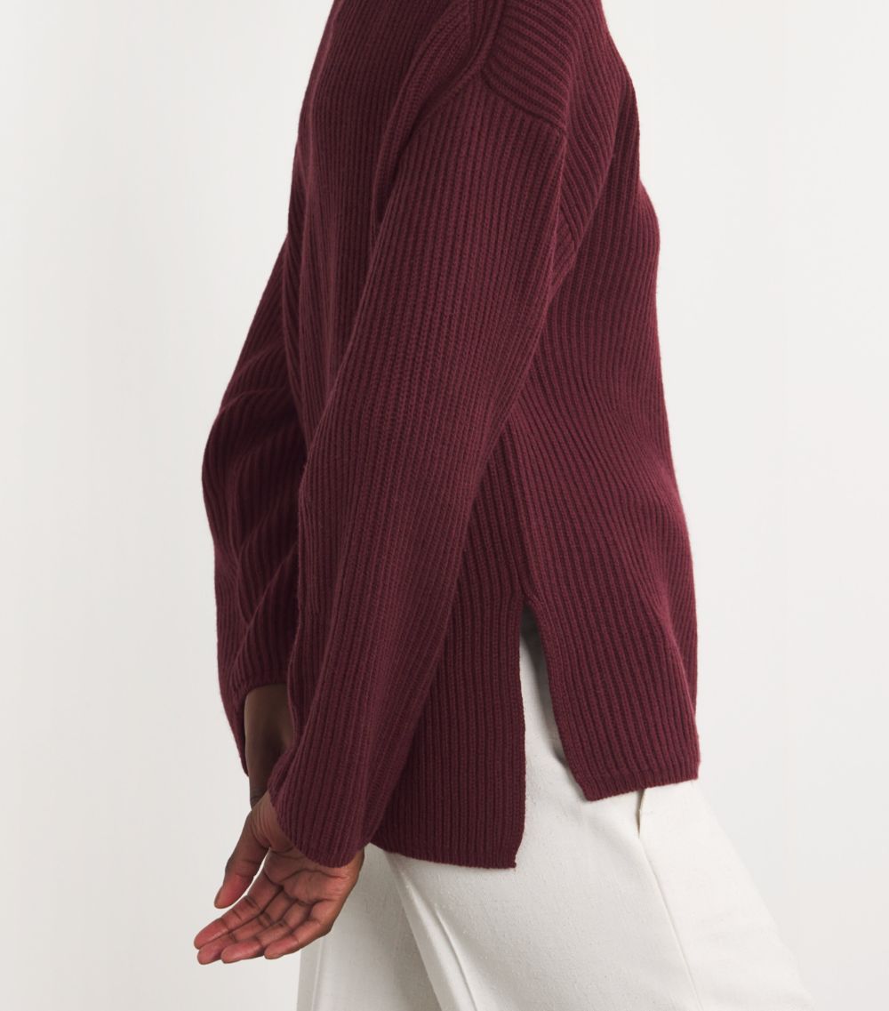 Joseph Joseph Wool-Cashmere-Silk Cardigan-Stitch Sweater