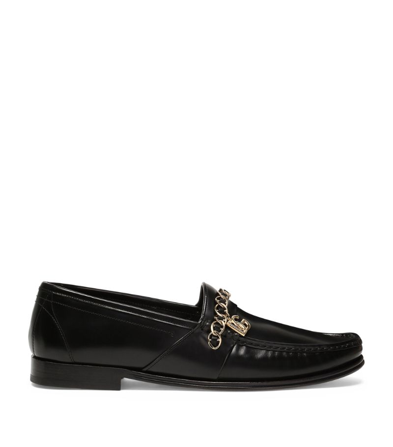 Dolce & Gabbana Dolce & Gabbana Leather DG Chain Loafers