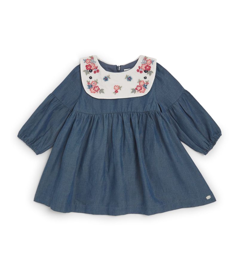 Tartine Et Chocolat Tartine Et Chocolat Denim Floral-Embroidered Collar Dress (3-36 Months)