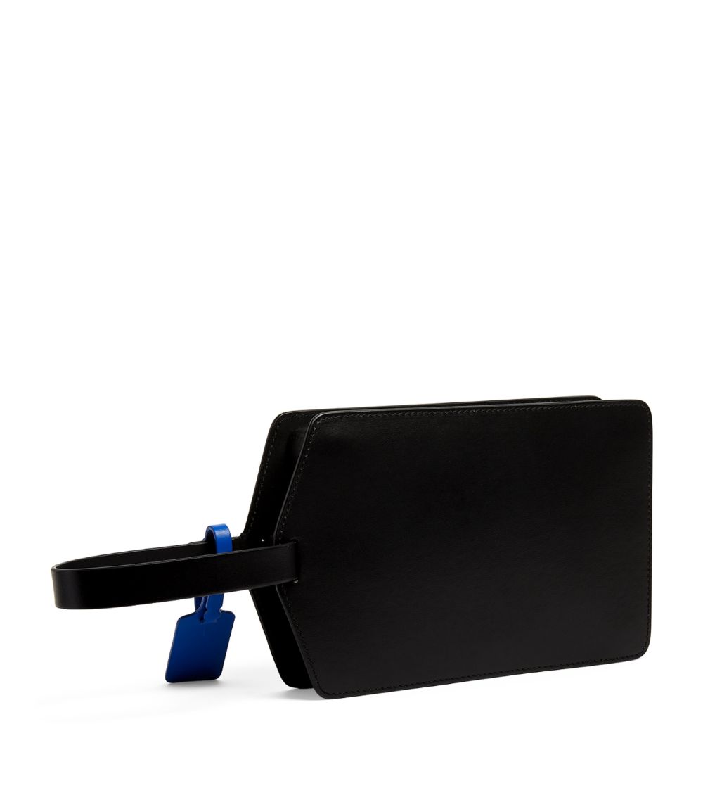 OFF-WHITE Off-White Leather Zip Tie Clutch