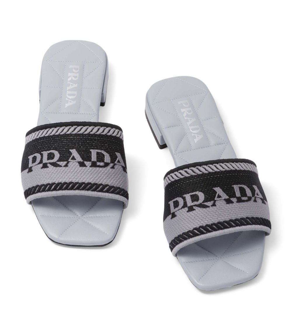 Prada Prada Embroidered Fabric Slides 10