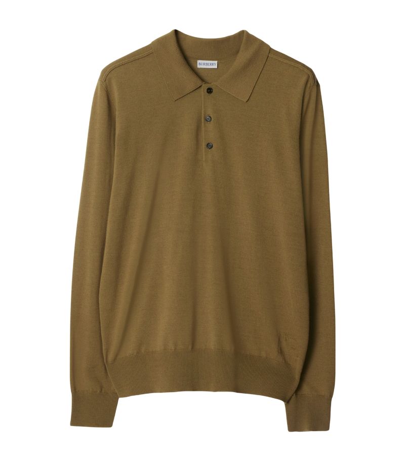 Burberry Burberry Wool Long-Sleeve Polo Shirt