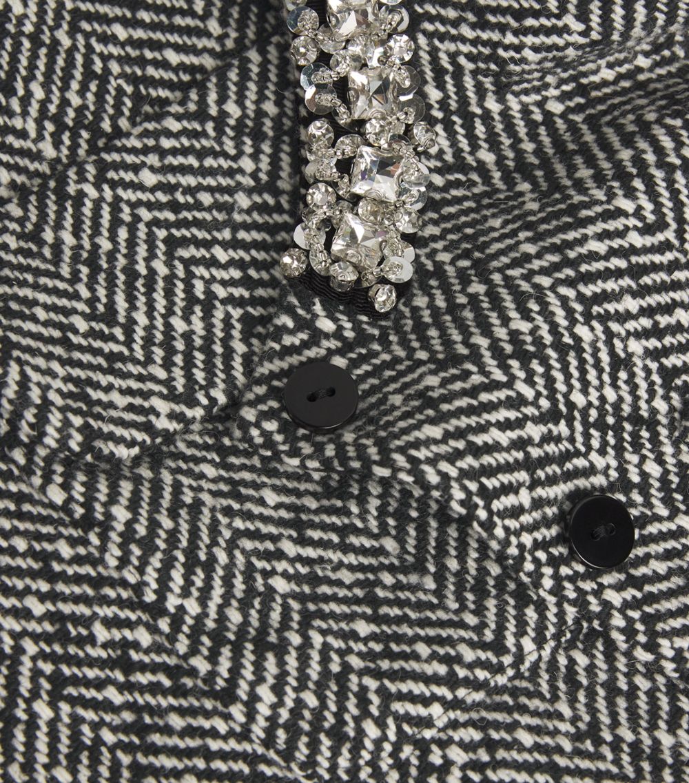 Self-Portrait Self-Portrait Crystal-Embellished Herringbone Jacket