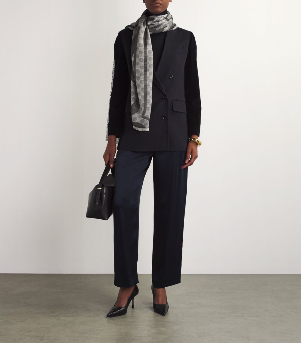 Max Mara Max Mara Silk-Wool Jacquard Scarf