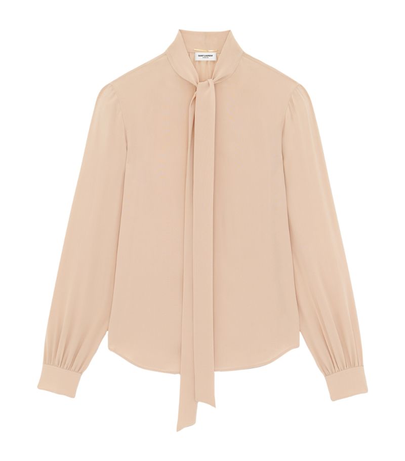 Saint Laurent Saint Laurent Silk Lavallière-Neck Blouse