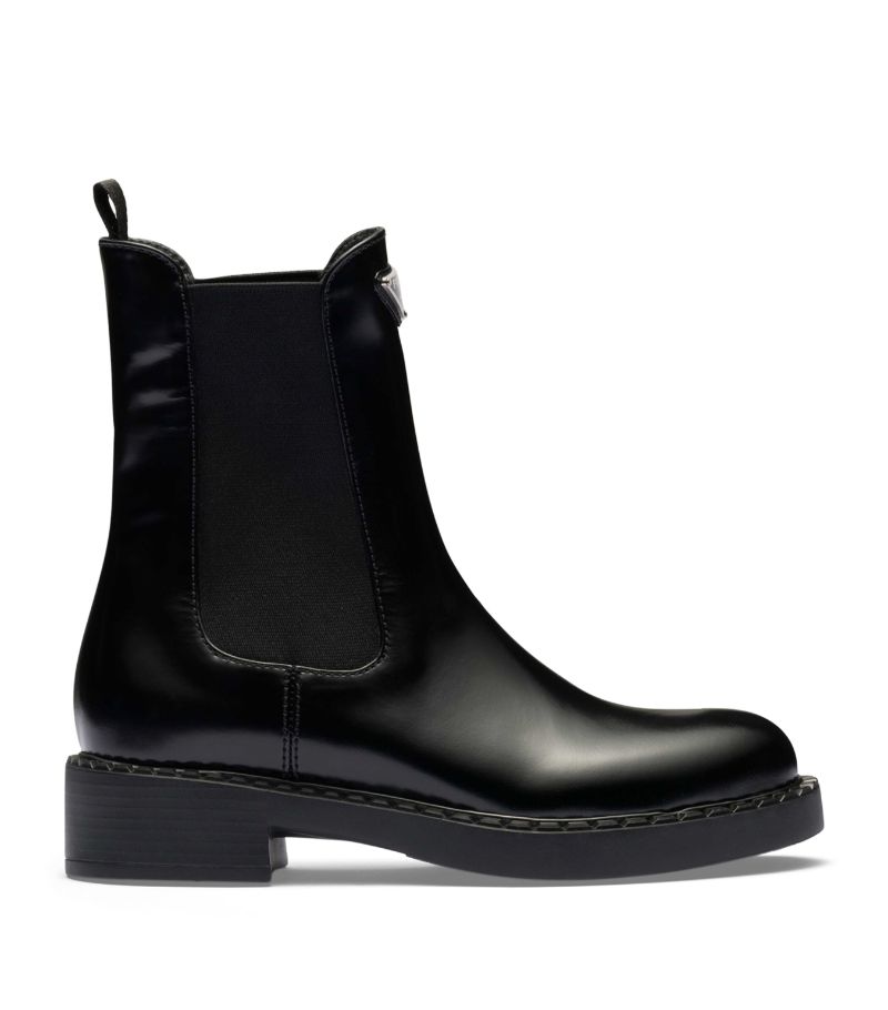 Prada Prada Brushed Leather Chelsea Boots 50