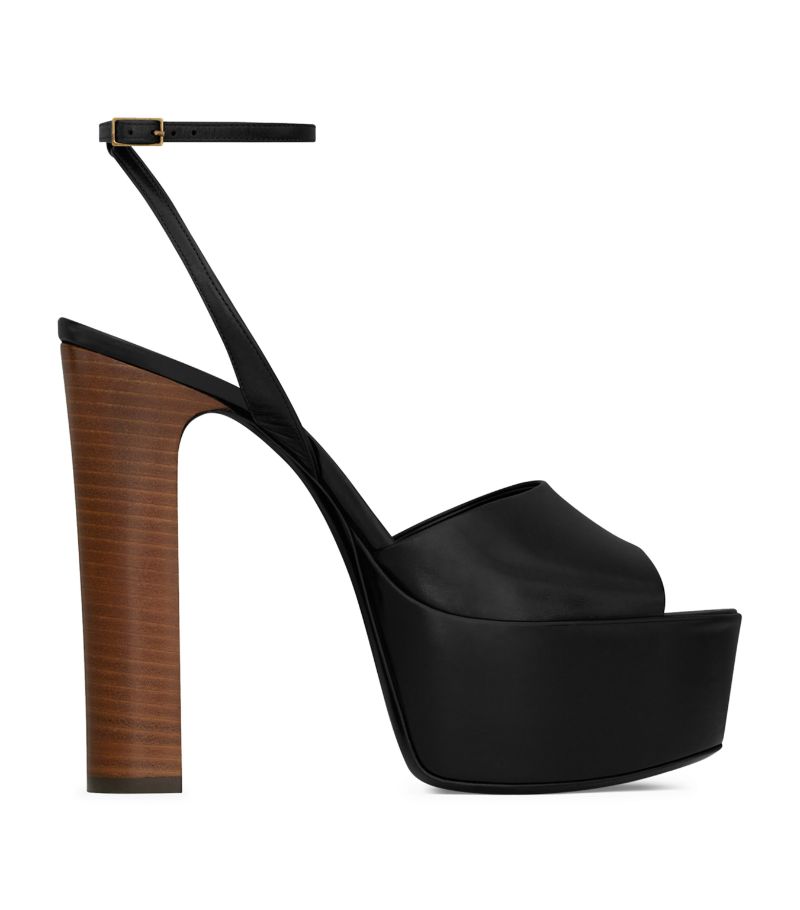 Saint Laurent Saint Laurent Leather Jodie Platform Sandals 145