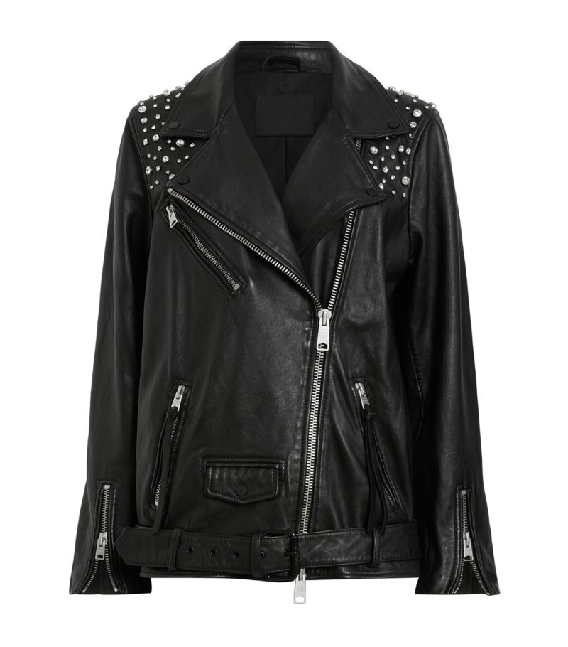 Allsaints Allsaints Leather Rhinestone Billie Jacket