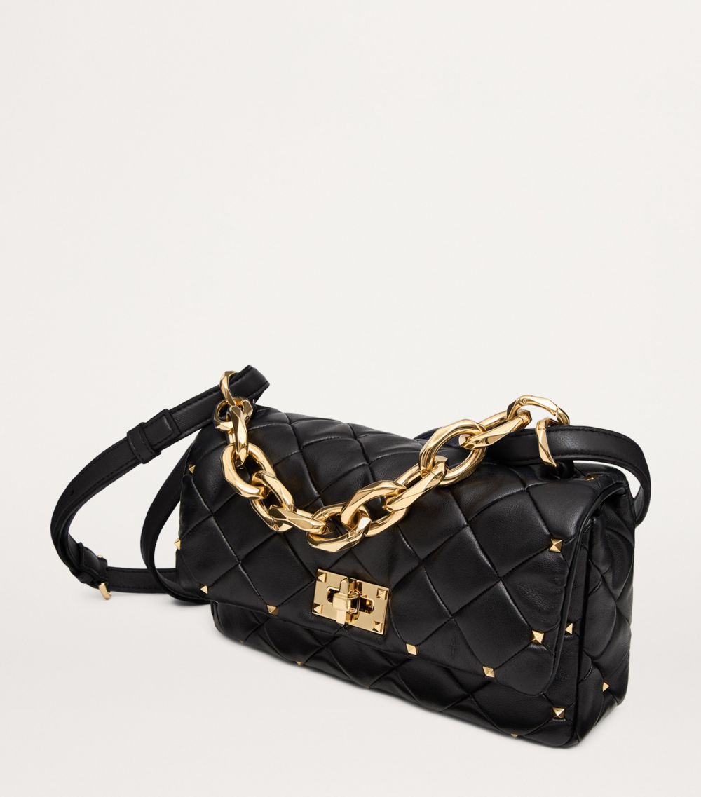 VALENTINO GARAVANI Valentino Garavani Lambskin Quilted Rockstud Spike Shoulder Bag