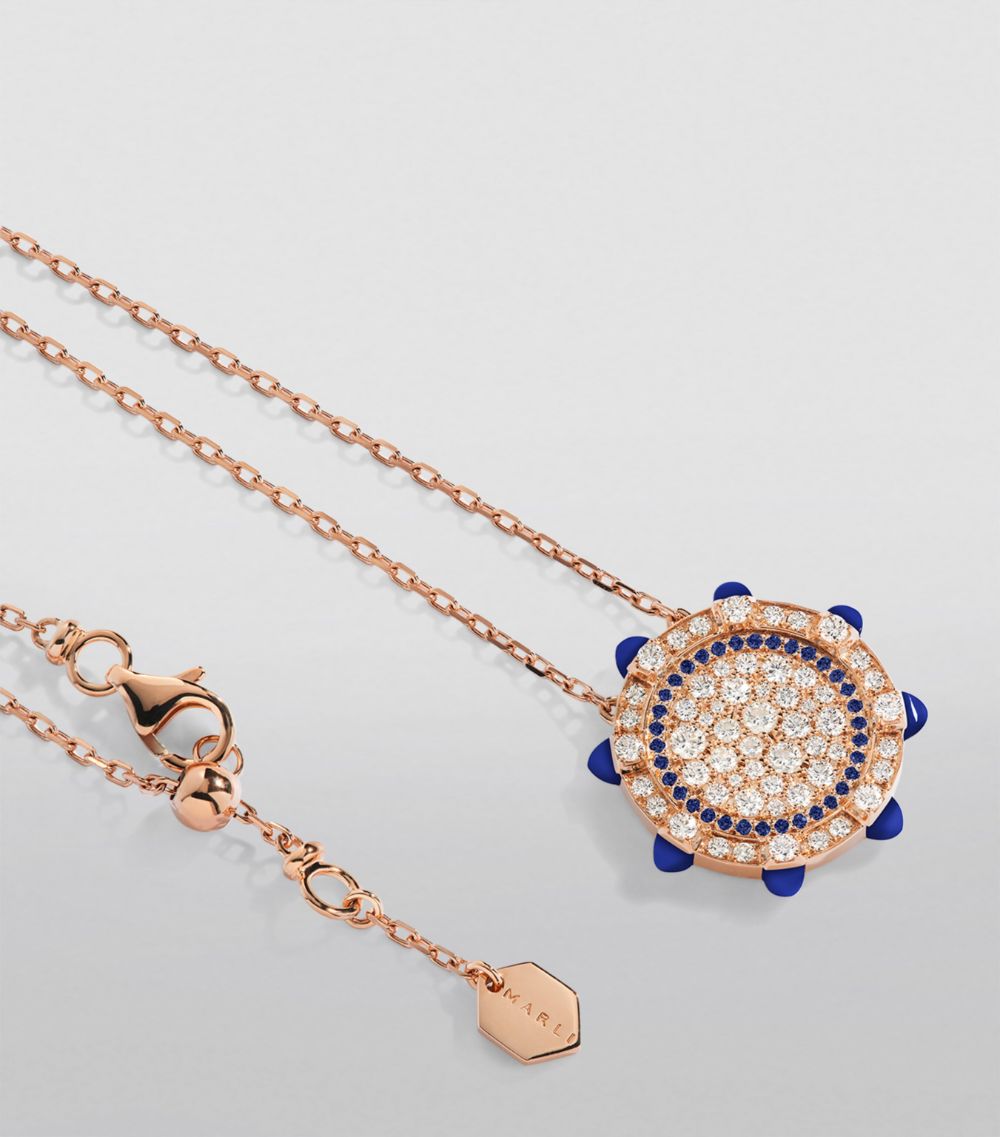  Marli New York Rose Gold, Diamond, Sapphire And Lapis Lazuli Tip-Top Necklace