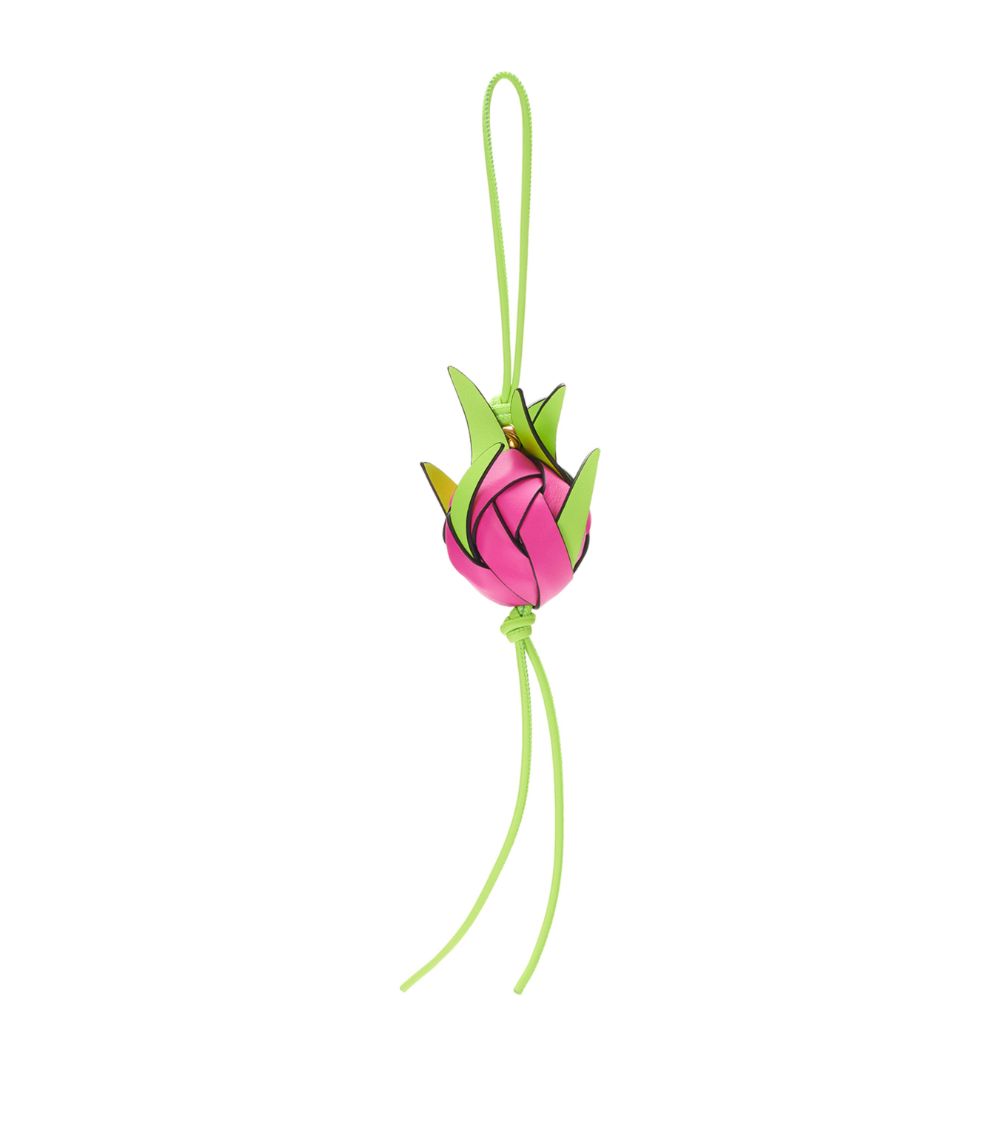 Loewe Loewe X Paula'S Ibiza Leather Woven Dragon Fruit Charm