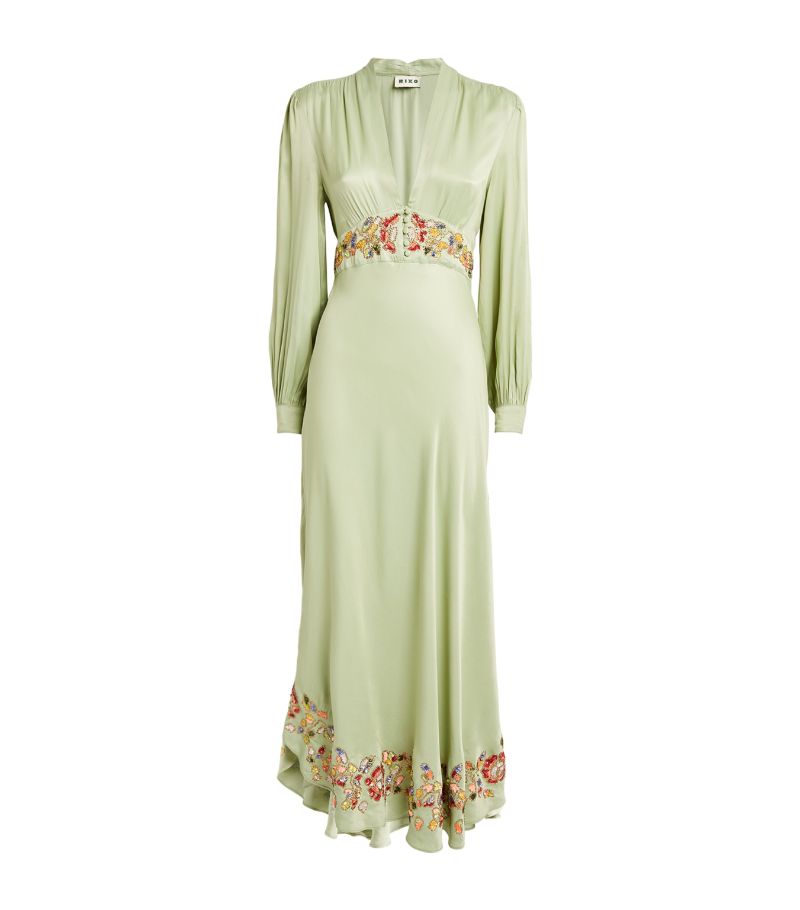  Rixo Satin Trula Maxi Dress