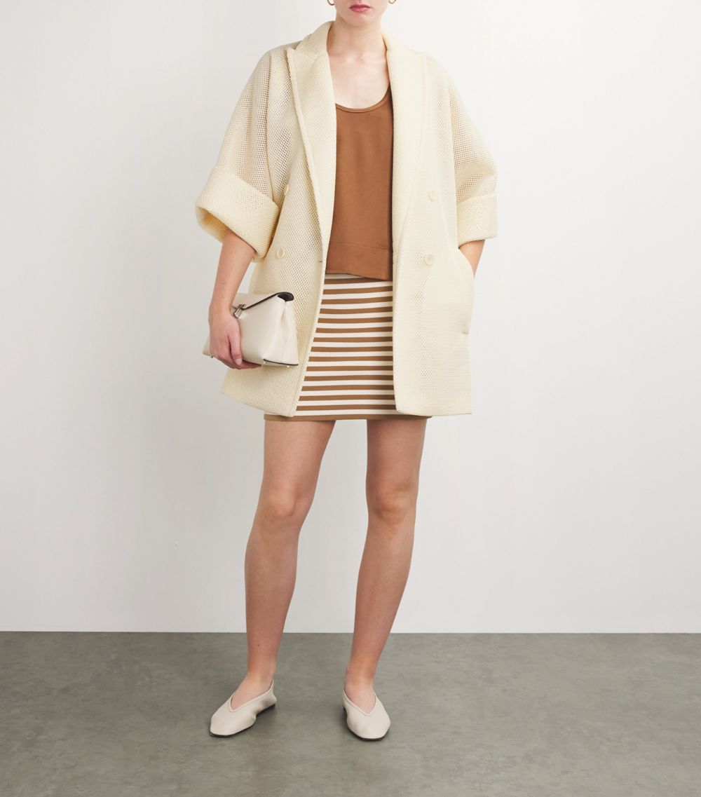 Max Mara Max Mara Netted Cropped-Sleeve Coat