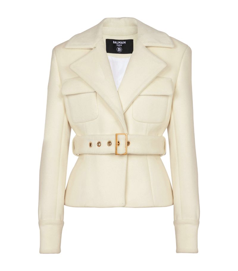 Balmain Balmain Wool-Cashmere Belted Jacket